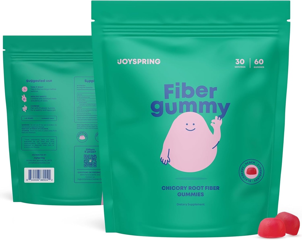 Suplemento de fibra de JoySpring y gotas de genio para niños