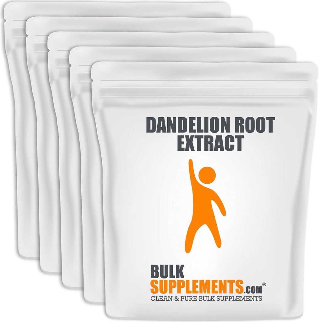 BulkSupplements.com Dandelion Root Extract Powder - Suplementos herbarios para el soporte digestivo del hígado - Gluten Free - 500mg por Serving, Pack de 5 (5 Kilogramas - 11 lbs)
