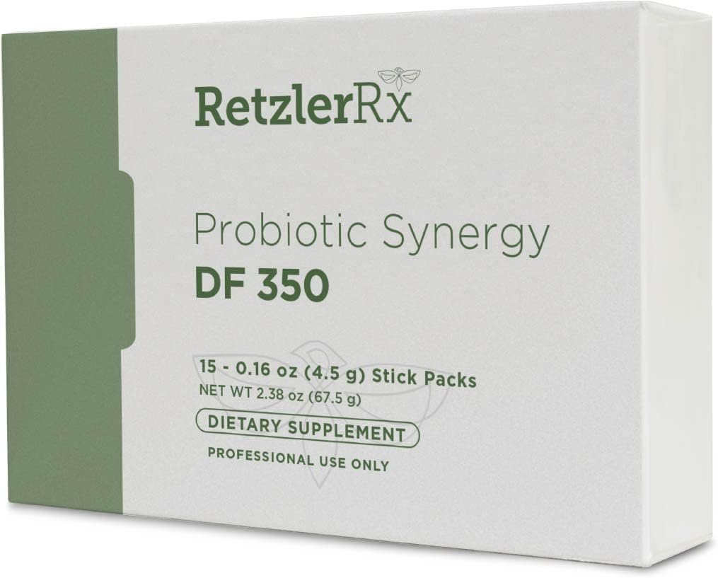 Sinergía Probiótica DF 350 ® por Dr. RetzlerRxTM - 350 Billion CFU - sin lácteos, alta potencia 350 CFU suplemento probiótico de 18 niveles - Soportes Immune + Gut Health (15 Single Serving Stick Packs)