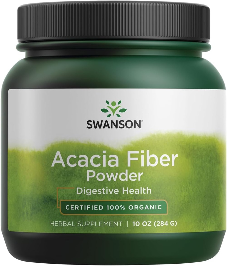Swanson 100% Certificado Acacia orgánica Fiber Powder 10 onza (284 g) Pwdr