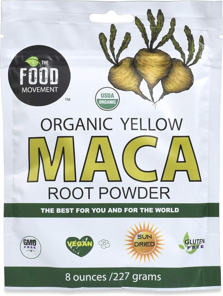 Movimiento de alimentos Ecológico Amarillo Maca Root 8 oz