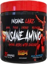 Insane Labz Insane Amino Hellboy Edition, BCAA con Energy Focus Muscle Recovery, Intra Workout Powder, 2 1 Cadena ramificada Amino Acid Powder, 30 Srvgs, Blue Raspberry