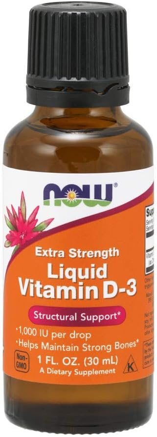 AHORA Alimentos Vitamina Líquida D3 Extra Fuerza - 1000 UI - 1 fl oz
