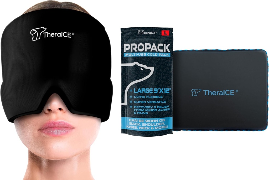 TheraICE Headache &amp; Migraine Relief Hat &amp; TheraICE PROpack Ice Pack