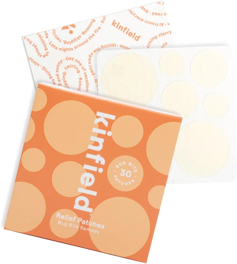 Kinfield Bug Bite Remedy Relief Patches - Hydrocolloid Skin Soothers Against Itch and Irritation - Cruelty, and Paraben Free - Vegan After Bite Treatment - 30 x Patches