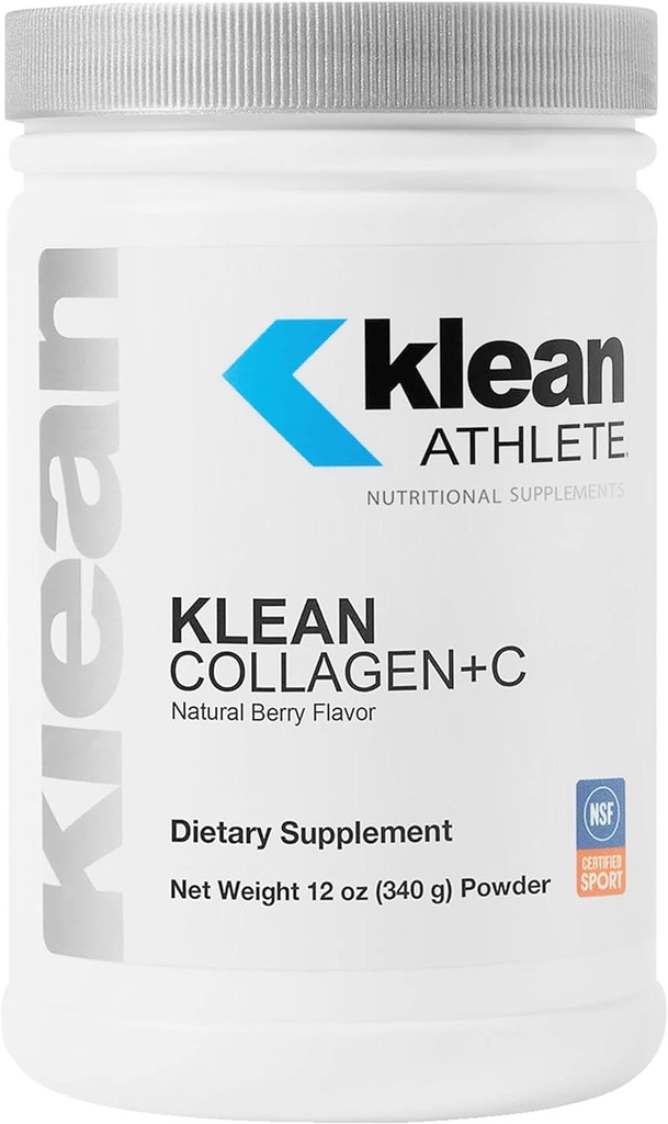 Klean Athlete Klean Collagen+C - Péptidos colágenos con vitamina C - para soporte mixto de tejido conectivo - 12 onzas - sabor natural de Berry