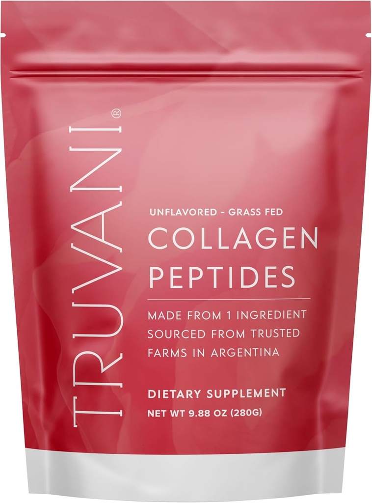 Truvani Hidrolyzed Collagen Peptides ← Desarrollado Silencio 14 Servings  20g Grass-Fed Collagen Protein Powder ← Promociona el cabello, la uñas, la piel y la salud conjunta ← Keto  durable Dairy and Gluten Free ← Mujeres y Hombres