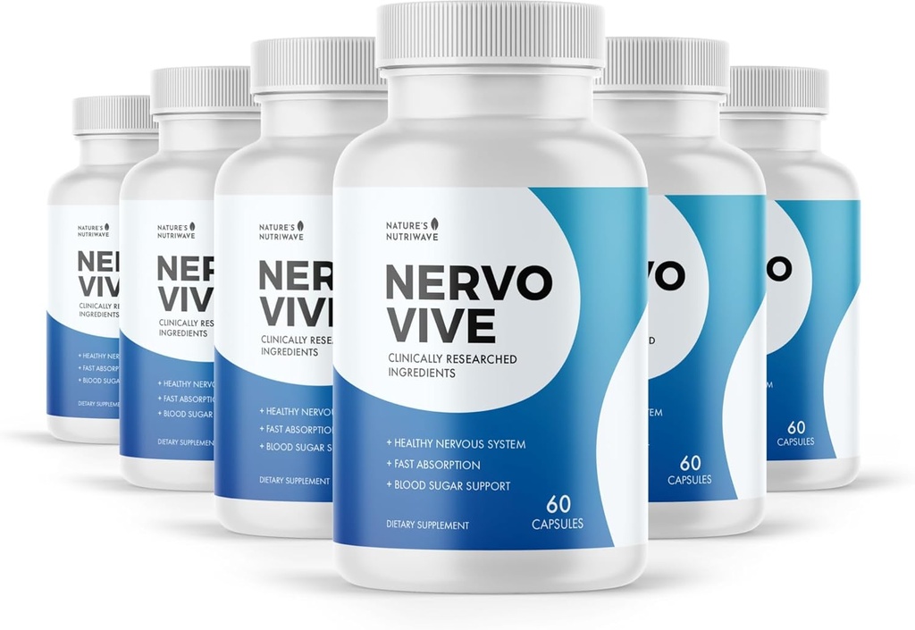 Nervovive Nerve Support Supplement - Advanced Formula Nerve Health Supplements, All Natural Potent Supplement, Maximum Strength for General Health and Wellness - 60 Capsules, 6 Month Supply