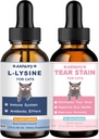 Lysine for Cats " Tear Stain Remover - Supporting Normal Visual Function, Tear Stain Elimination, Cold Relief - Cat Respiratory and Eye Infection Treatment for Runny Nose and Watery Eyes