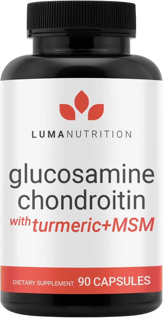 Luma Nutrition Glucosamine Chondroitin MSM - Turmeric, Boswellia - Premium Supplement - for Men and Women - Joint Supplement - 90 Capsules