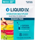 Liquid I.V.® Hydration Multiplier Pack Variedad sin azúcar - Raspberry Melon, Lemon Lime, White Peach, Green Grape (Variety Pack)