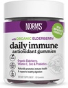 Norm's Farms Organic Elderberry Gummies - Daily Immune Support for Adults &amp; Kids with Zinc, DE111 Probiotic, Vitamin C - Made in USA, 3rd Party Tested - Vegan, Gluten-Free, Kosher, Non-GMO, 60 Gummies
