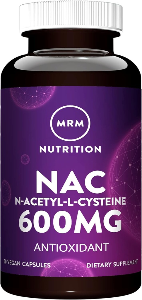 MRM Nutrición N-Acetyl-Cysteine (NAC) 600mg  Antixoidant Silencio Salud vital Salud para los seres vivos ANTE Mitocondrial Health ANTE Vegan + Libre de gluten 60 Servings