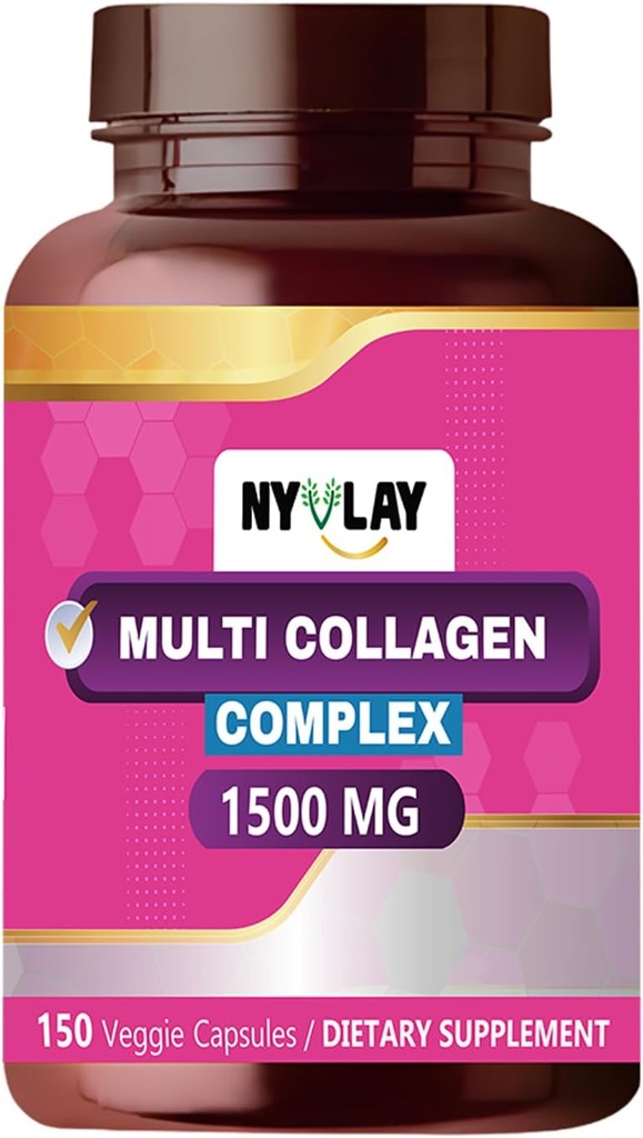Complejo Multi Collagen 1500 MG 150 Capsules ← Suplemento dietético ← Extra Strength Formulation Natural ← Apoyo Strength &amp; Energy