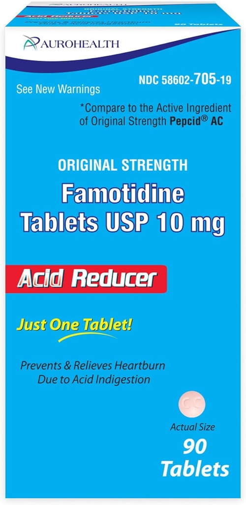 Famotidine 10mg Tablet, 90 Cuenta (Compare to Pepcid AC)