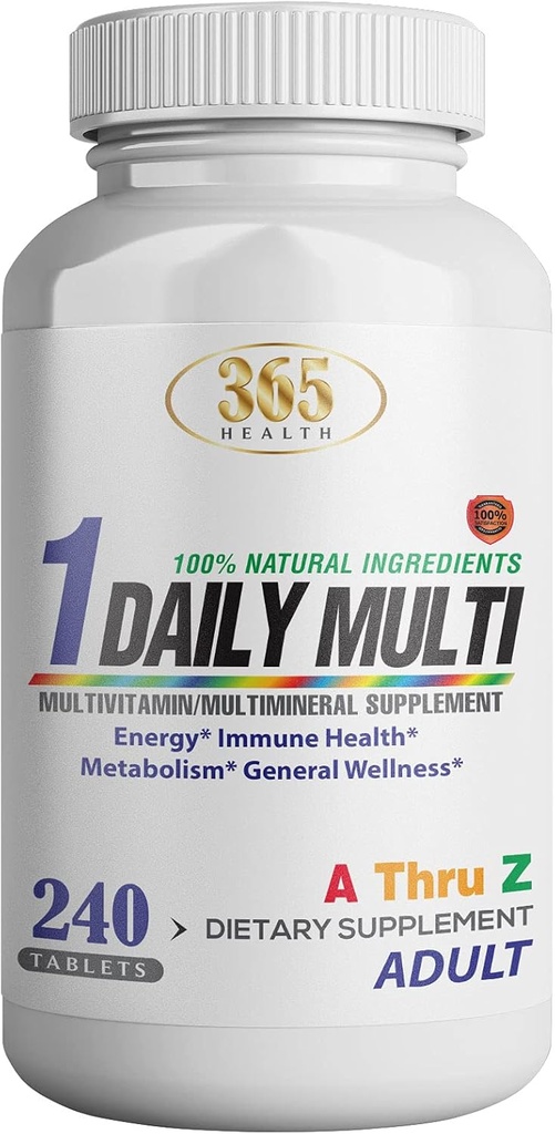 Multivitamin, Multimineral Supplement w/Antioxidants, Zinc, Vitamin D3 & B Vitamins, Gluten Free, Non-GMO Ingredients - (240 Count) 365 Health