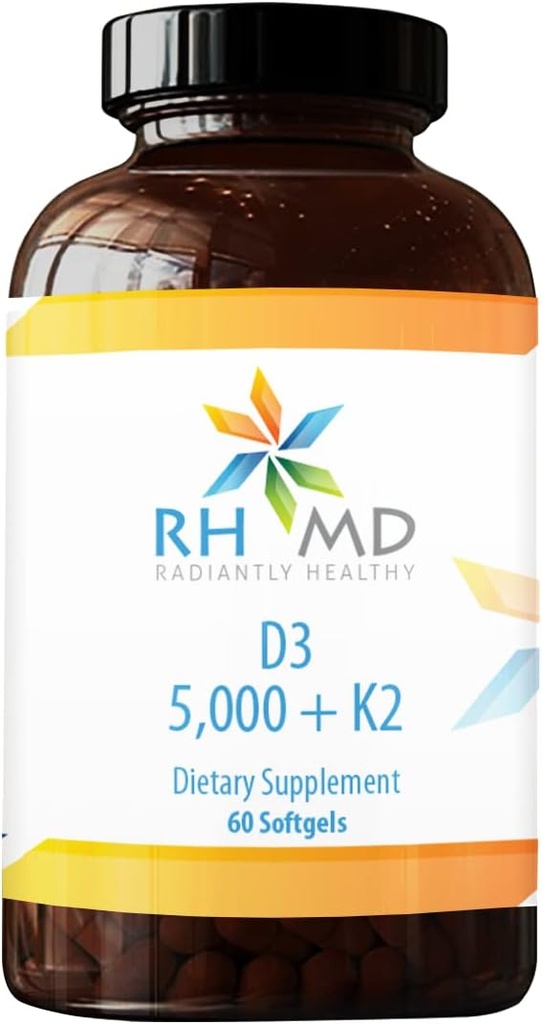 RHMD D3 5.000 + K2 Suplementos dietéticos (60 Softgels)