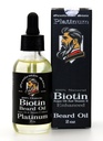 Platinum Beard Oil for Men – Natural Biotin Enhanced Beard Growth Oil - Argan & Vitamin E – Softens and Controls – Beard Growth Oil for Men - Spiced Vanilla Scent (2oz – Pack of 1)