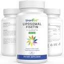 Fisetina lipomal con suplementos de quercetina 1200 mg por ser, alta absorción Polyphenols Antioxidantes para mujeres, hombres, no GMO, libre de gluten,1 botella-60 Softgels