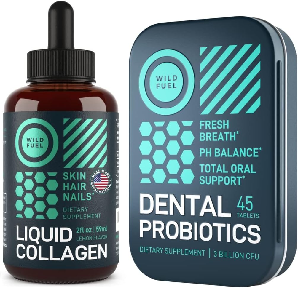 WILD FUEL Líquido de colágeno péptidos con biotina y probióticos dentales para el recién nacido