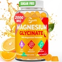 Magnesium Glycinate Gummies 1500mg - Sugar Free Magnesium Gummies for Women &amp; Men, con L-Theanine, Ashwaganha, for Energy, Rest* &amp; Muscle, Shelf Stable,60 Magnesium Gummies for Kids