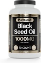 Black Seed Oil Capsules, 500 Mg, Cold Pressed High Potency Digestive Aid, 90 Count 100% Non GMO Pure Black Cumin Seed Oil Capsules