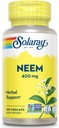 SOLARAY Neem Leaf 400mg ← Sangre Saludable, Esquí y Sistema Inmunitario Soporte Silencioso no-OMG, Vegan &amp; Lab Verified  100 VegCaps