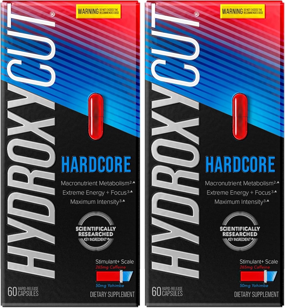 Hydroxycut Weight Loss Pills for Women & Men Hardcore | Weight Loss Supplement Pills | Energy Pills to Lose Weight | Metabolism Booster for Weight Loss | Weightloss & Energy Supplements | 60 Pills