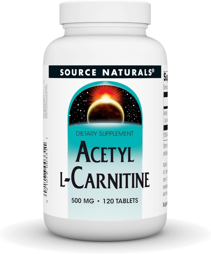 Fuente Naturales Acetyl L-Carnitine 500 Mg Tablet, 120 Conde