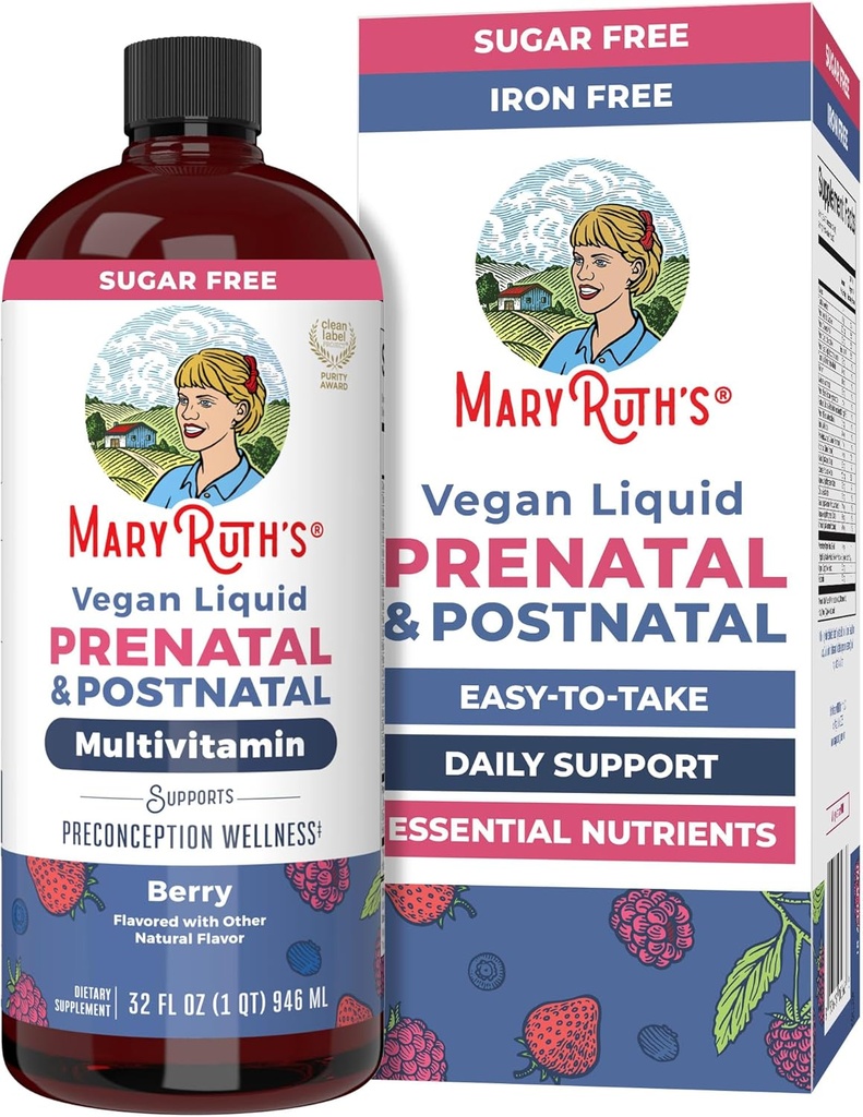 MaryRuth Organics Postnatal &amp; Prenatal Vitaminas para Mujeres ← Sugar Free ← Mujeres Multivitamínicas para Preconcepción, Embarazo &amp; Enfermería TEN Ginger ANTE Selenium TEN FOLADO ANTE Vegan ANTE NO GMO TEN Gluten Free TEN 32oz