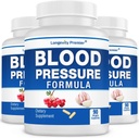 [3-Bottle Value Pack] Longevity Blood Pressure Formula - con 12+ Herbs Naturales. Suplemento de apoyo dietético
