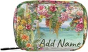 Caja de píldoras personalizada 7 días Pill bolsa de aceite Pintura Hawaii Flores Nombre personalizado Travel Pill Organizer Bolsa con cremallera Portable Caja semanal Compacta Tamaño para el suplemento de vitamina