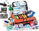 Scherber Fully-Stocked Premium First Responder Bag ← HSA/FSA Aprobado  Large Pro EMT/EMS Trauma, Bleeding " Oxygen Medical Kit ← CAT Tourniquet, HyFin Chest Seal " 260+ First Aid Supplies (Orange)