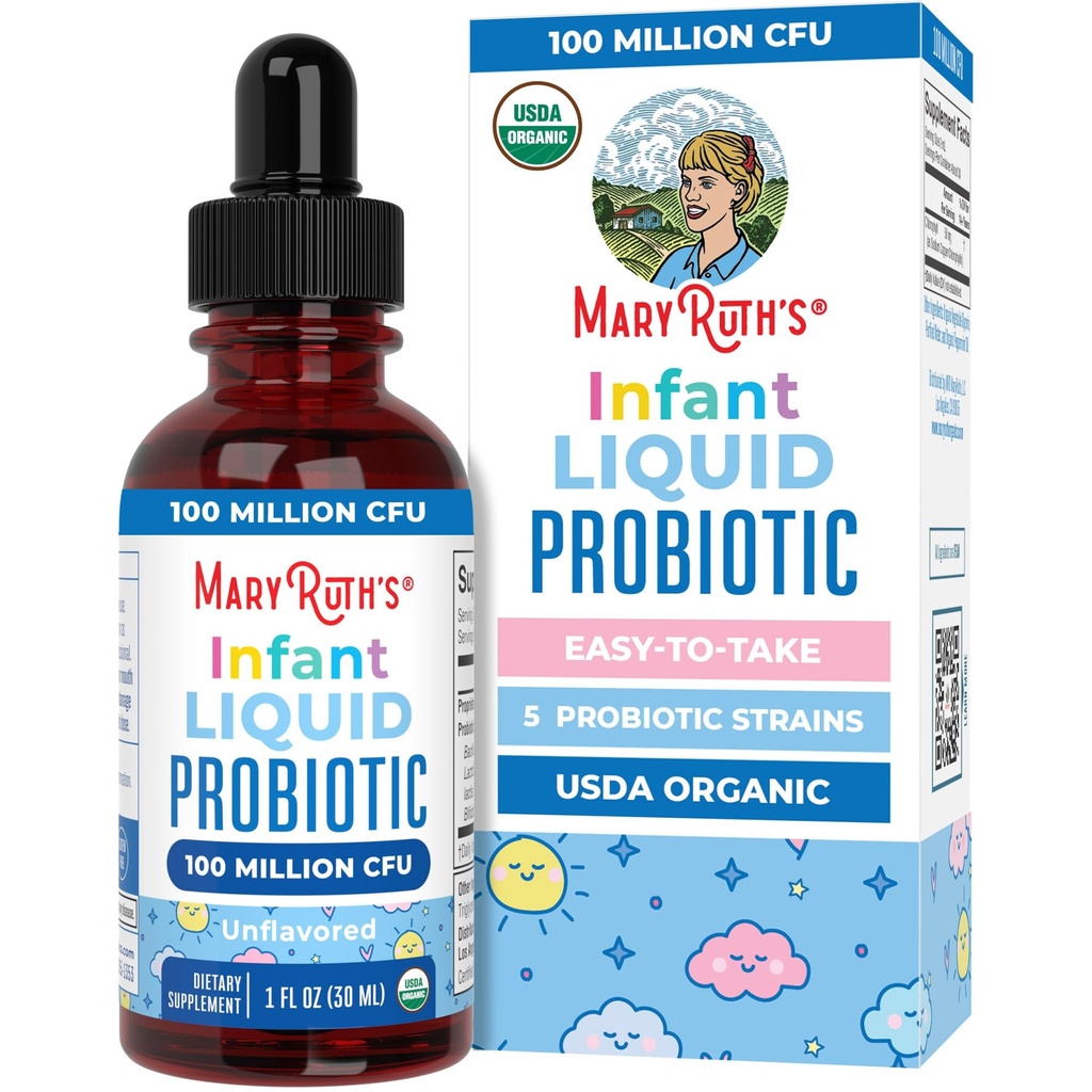 MaryRuth Organics USDA Organic Infant Liquid Probiotic Drops ← Nena Essentials  sometida Probiotics for Infants ← Bebé Probiotic Drops ← Proprietary Probiotic Blend ← Vegan ← Non GMO  125 Servings