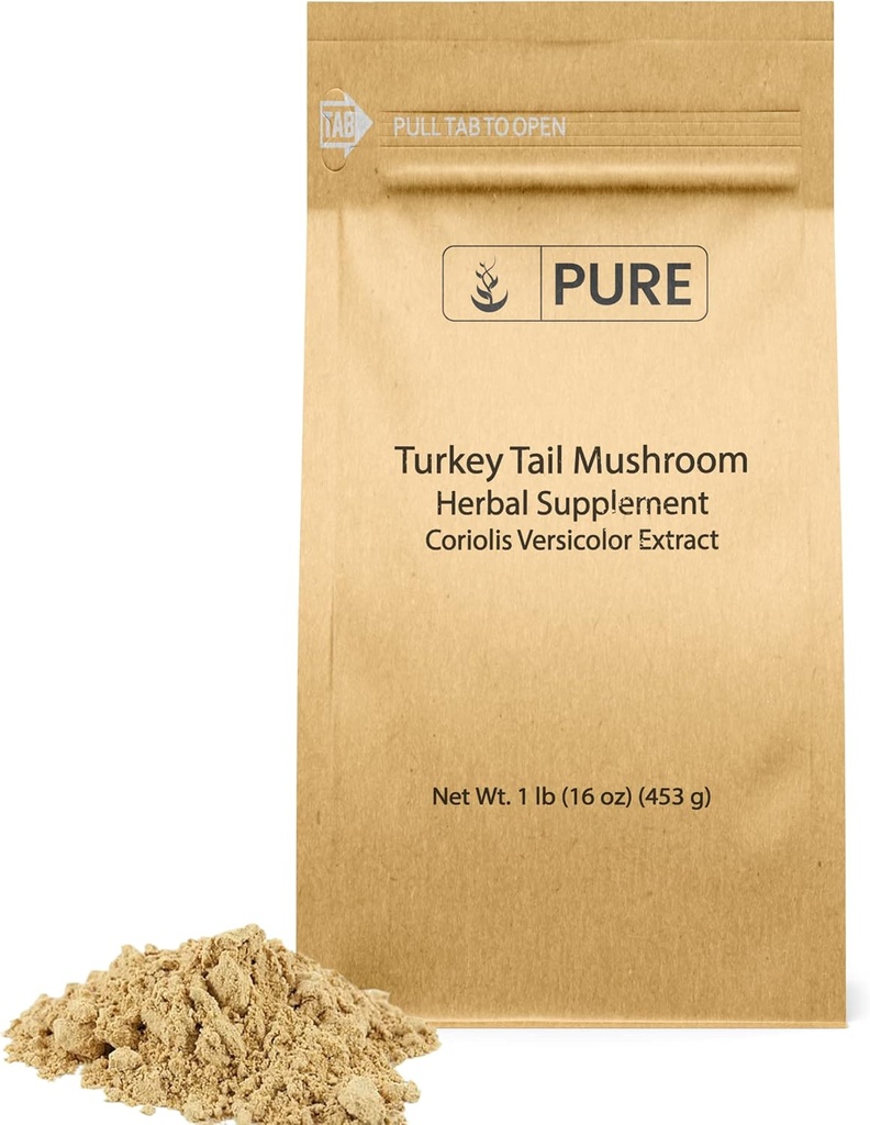 PURE ORIGINAL INGREDIENTES Turquía Tail Mushroom Powder (1lb) Trametes Versicolor, Coriolus Versicolor, Non-GMO
