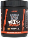 Suplementos enormes Wrecked Pre-Workout, Advanced Formula, Boosts Energy, Focus, Pumps & Performance, 10g L-Citrulline, 6.4g Beta Alanine, 5g Tyrosine, 1g Alpha GPC, 375mg Fast-Acting Caffeine &amp; More