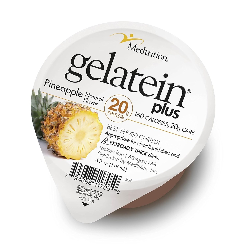 GelaTein Plus Pineapple: 20 Gramos de Proteína. Ideal para Dietas Líquidas Limpias, tragar Dificultades, Diálisis y Oncología. Gran pre o Post-Workout Snack. (36 Pack) ...