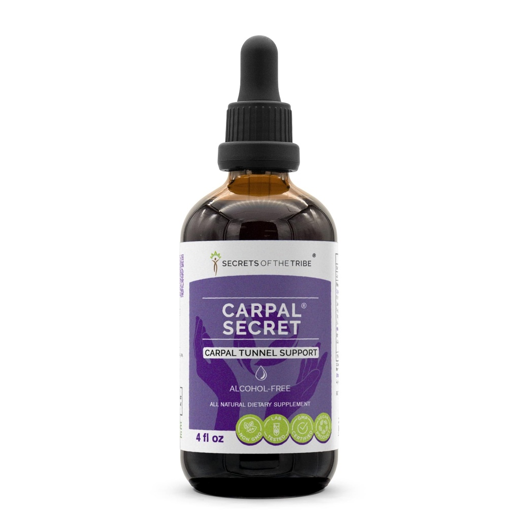 Secretos de la tribu - Carpal Secret, Carpal Tunnel Support, Herbal Supplement Blend Drops Alcohol-Free Liquid Extract (4 fl oz)