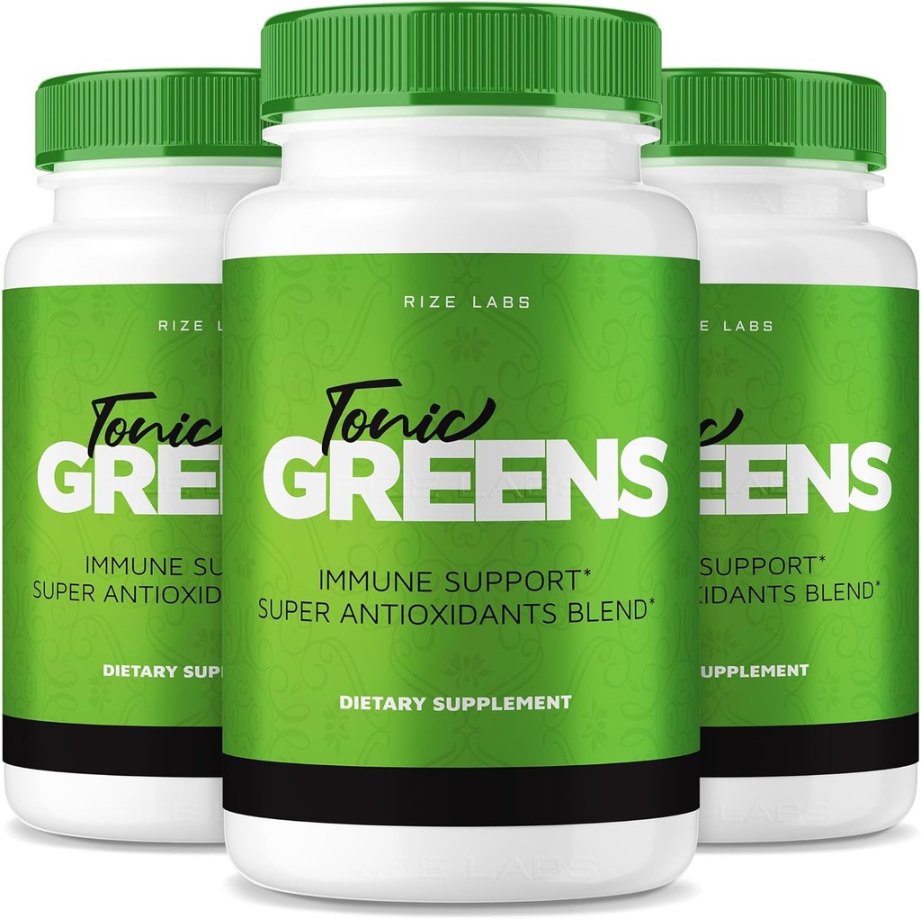(3 Pack) Tonic Greens Capsules, Tonic Greens Immune Support Pills Advanced Formula Supplement, TonicGreens Powder Review (180 cápsulas)