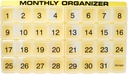 31 compartimentos, 1 por día, 4 semanas Organizador Mensual de Pill por Promed. Incluye Tray y 8 compartimentos extraíbles. (Yellow)