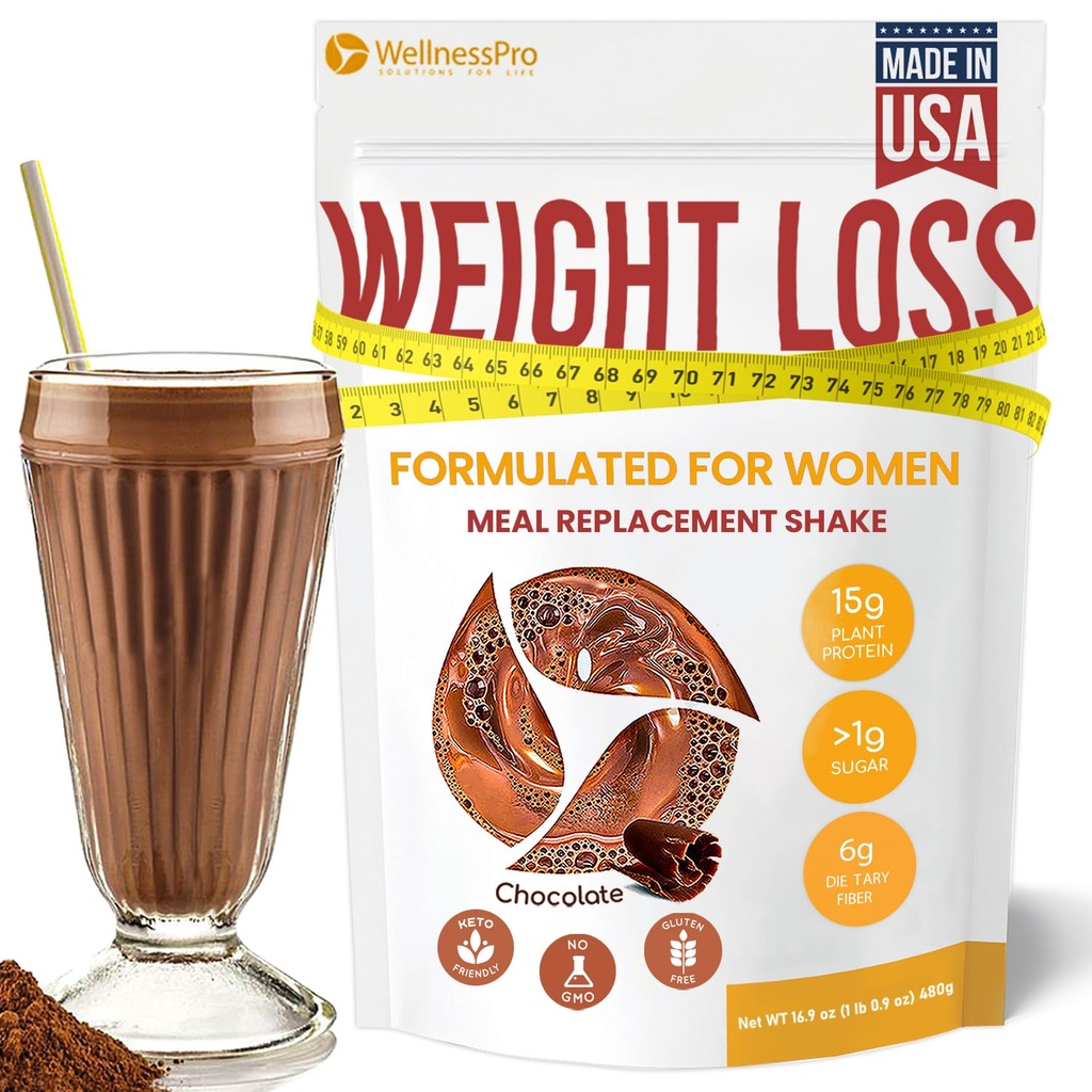 Meal Replacement Shake for Women with Chocolate Flavor, Keto Friendly, Kosher Protein Powder, Pre " Probiotics for Easy Digestion, No Sucralose Included, 16,9 Oz