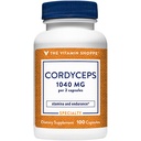 La vitamina Shoppe Cordyceps Mushroom Suplemento 1.040MG, soporta resistencia y resistencia (100 cápsulas)