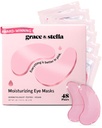 Grace &amp; stella Award Winning Under Eye Mask - Reduce Dark Circles, Puffy Eyes, Undereye Bags, Wrinkles - Gel Under Eye Patches - Regalos para novia - Vegan Cruelty-Free Self Care (48 Parejas, Rosa)