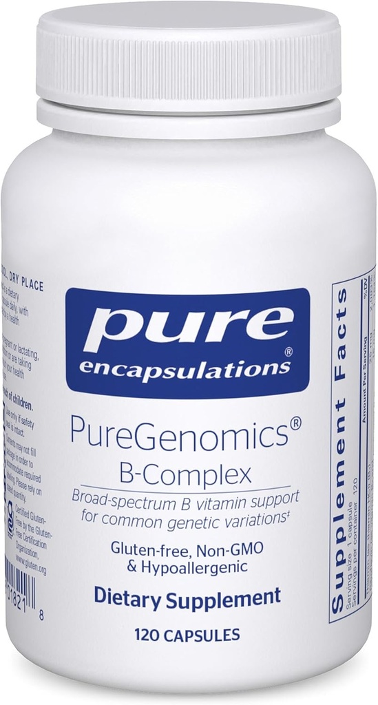 Pure Encapsulations PureGenomics B-Complex - Broad Spectrum B Vitamin Support for Genetic Expression, Cellular Function, Hormone Production & Energy Metabolism* - with Vitamin B12 & B6-120 Capsules