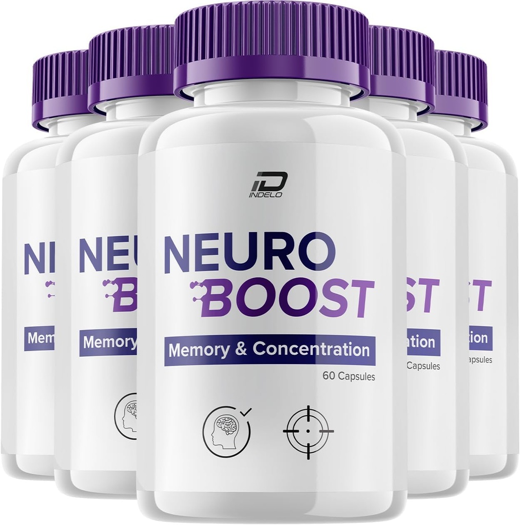 Neuro Boost Focus Supplement, Neuro Boost Memory Focus and Cognitive Support, Neuro Booster Pills Nootropic, NeuroBoost to Boost Memory, Neuro Boost Vitamin Reviews (5 Pack - 300 cápsulas)