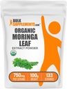 BulkSupplements.com Organic Moringa Extract Powder - Superfood Supplement, from Moringa Oleifera - Vegan & Gluten Free, 750mg per Serving, 100g (3.5 oz) (Pack of 1)