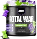 REDCON1 Total War Pre Workout, Sour Gummy Bear - Contiene 320 mg de Caffeine de Green Tea, Juniper & Beta Alanine - Pre Work Out with Amino Acids to Increase Pump, Energy + Endurance (30 Servings)