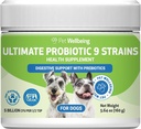 Bienestar de mascotas - Ultimate Probiotic 9 Strains for Cats and Dogs - Apoyo natural para la digestión y la salud de la tradición urinaria 160 Grams.