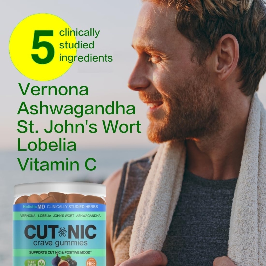 Mejores productos de Quit Fumar Silencioso Vaping con 3 en 1 clínicamente estudiado Vernonia Cinerea St. John's Wort Ashwagandha  Puede ayudar a cortar el hábito de fumar ← All-Natural ← Gummies gratis 60 condados (Berries)