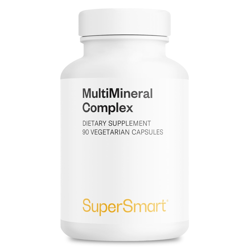 SuperSmart - Suplemento Complejo Multimineral (Full Spectrum) - con Magnesium, Zinc, Boron, Calcio, Cromo, Selenium, Iodine, Potassium  Gluten Gratis - 90 cápsulas vegetarianas